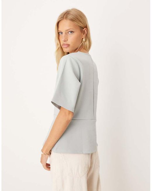 ASOS Gray Loose Boxy Peplum Co Ord Top