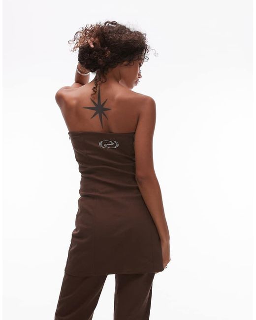 Résumé Brown Resume Y2K Bandeau Mini Dress