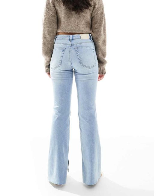 Stradivarius Blue D74 Flare Slit Jeans