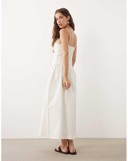 ASOS Natural Scoop Neck With Dropped Waist Maxi Dress