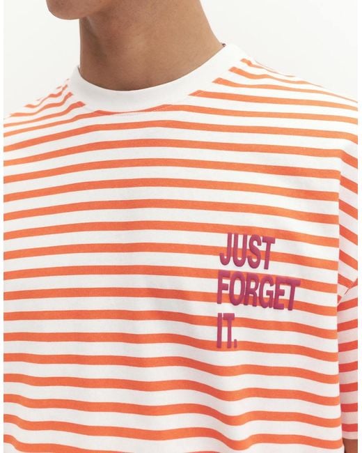 Pull&Bear Red Stwd Striped T-shirt for men