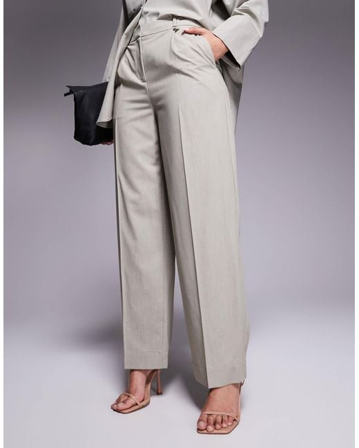 River Island Gray Wide Leg Tailored Trouser Co-ord