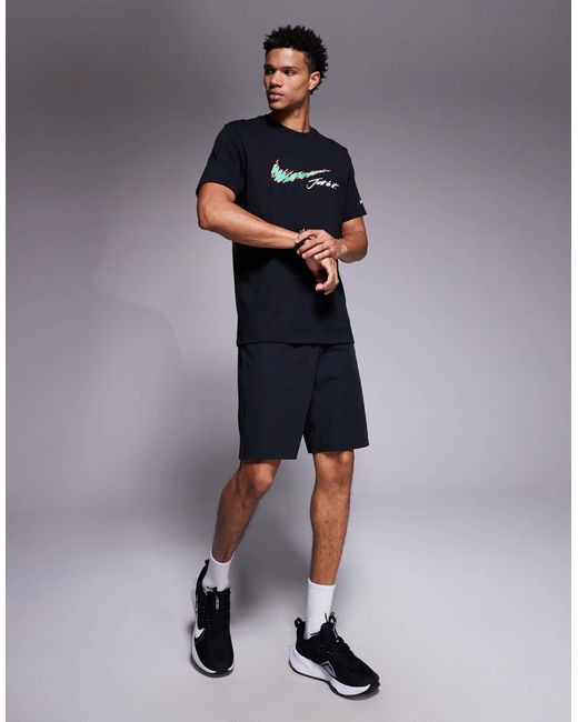 4505 Blue 8" Wide Leg Training Short With Zip Phone Pocket for men