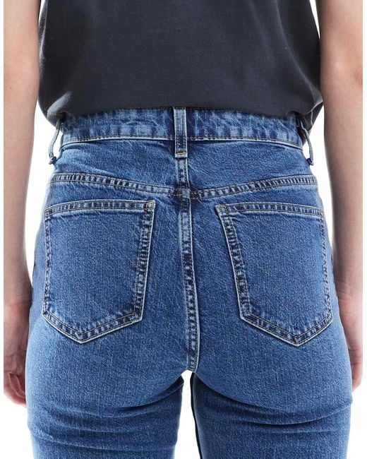 ASOS Blue Asos Design Tall Mid Rise Flare Jeans