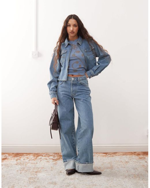 Collusion Blue Fitted Jacket Co-ord