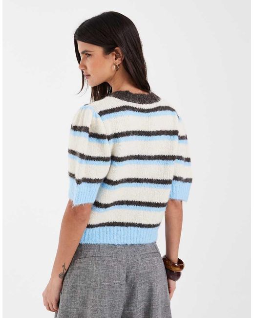 Vero Moda Gray Short Sleeve Knitted Jumper