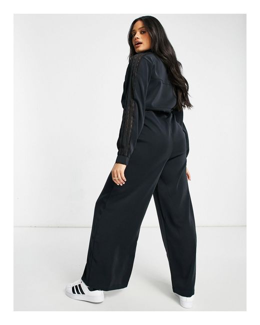 adidas Originals Bellista Lace Jumpsuit in Black - Lyst