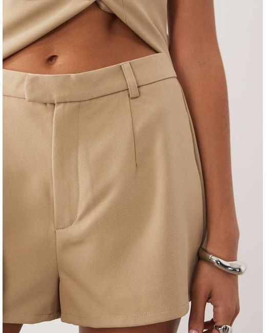 Kaiia Natural Exclusive Tailored Mini Shorts Co-ord