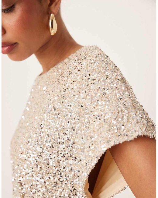 Never Fully Dressed Natural Embellished Maxi Dress