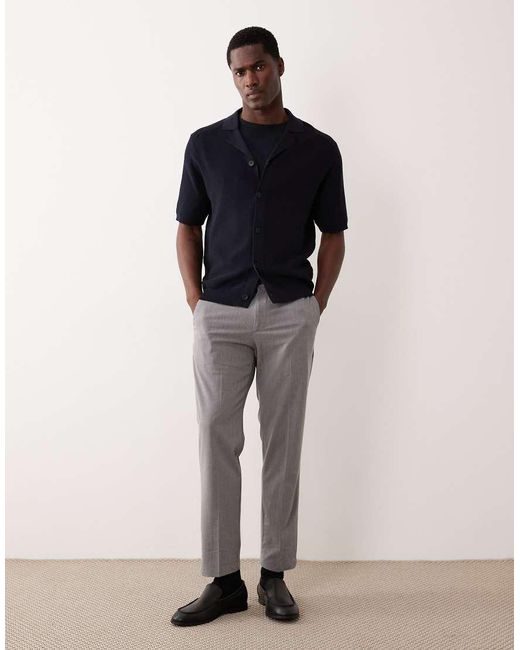 Mango Blue Tailored Pleat Front Tapered Trouser for men
