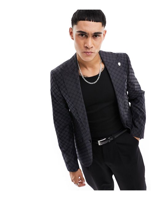 Kei - giacca da abito nera di Twisted Tailor in Black da Uomo