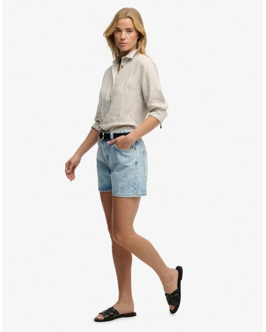 Superdry Blue & Co Mid Rise Denim Shorts