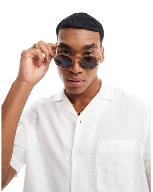 ASOS – runde retro-sonnenbrille in White für Herren