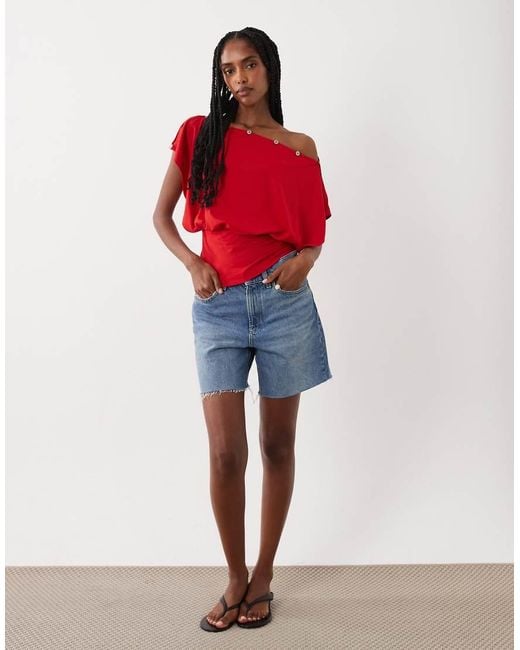 ASOS Red Multiway Button Top