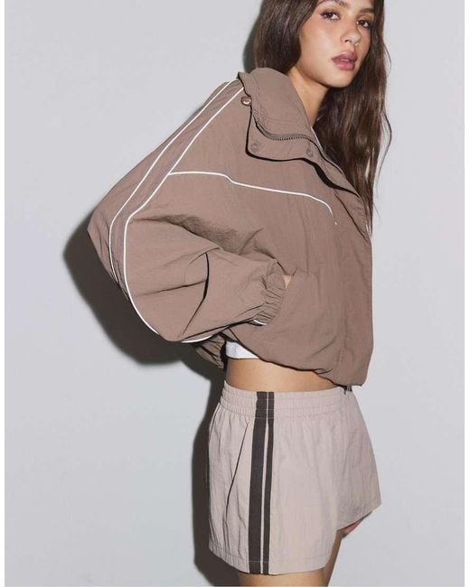 Stradivarius Brown Technical Mini Shorts