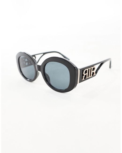 River Island Black Round Sunglasses