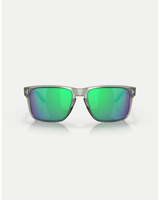 Oakley Green Holbrook Square Polarised Sunglasses With Mirrored Lens for men