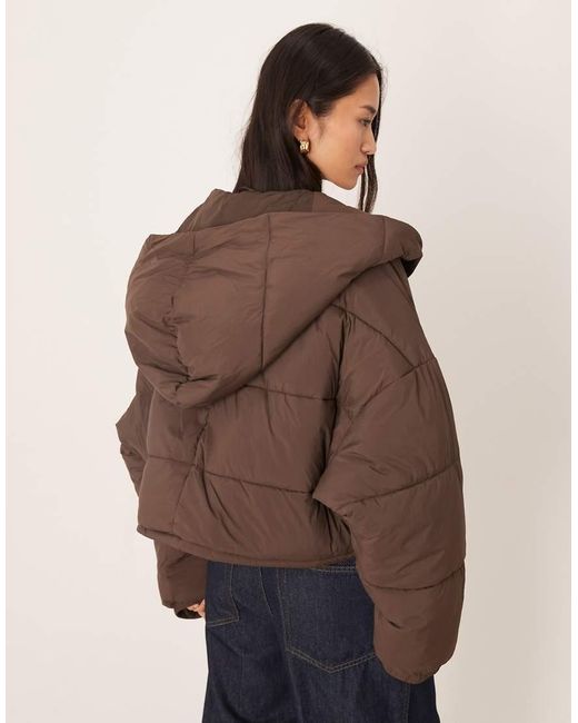 Calvin Klein Brown Oversized Boxy Puffer Jacket