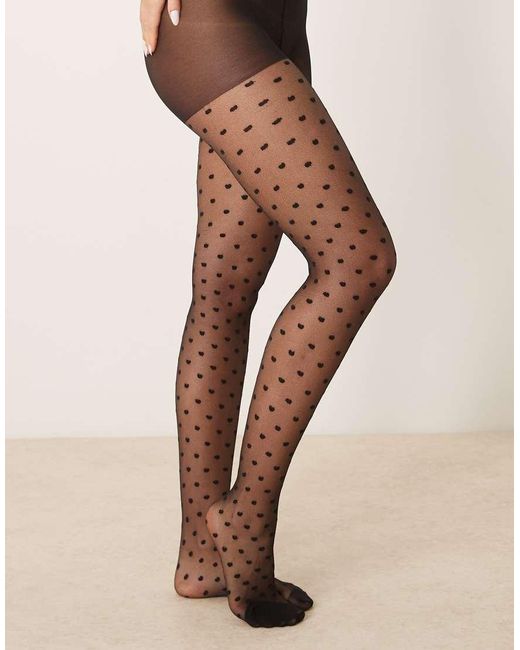 ASOS Black Medium Polka Dot Tights