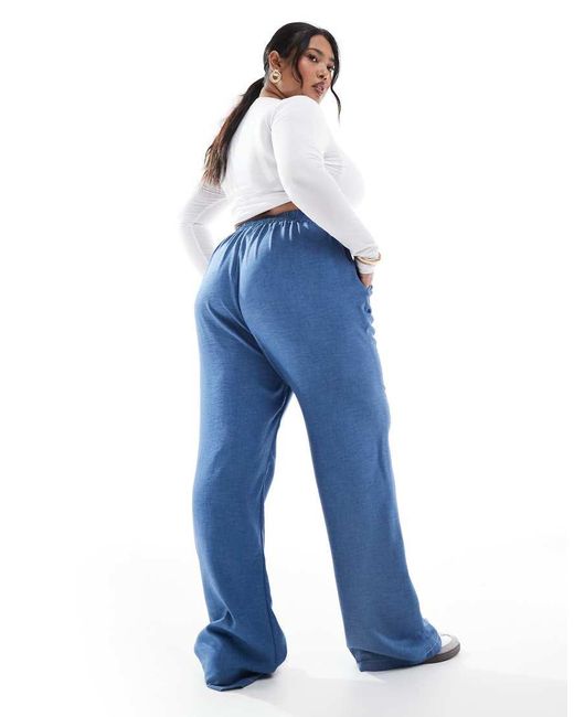 Pantalones Azules De Pernera Ancha Con Detalle De Costura De ONLY de color Blue