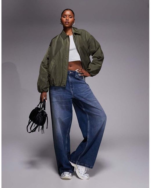 River Island Gray Bubble Hem Tech Jacket