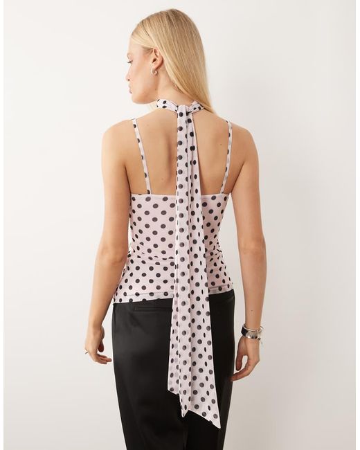 ASOS Multicolor Printed Mesh Scarf Cami Top