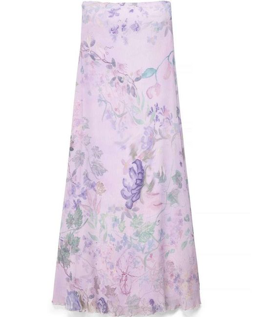 NA-KD Purple Plisse Maxi Tube Dress