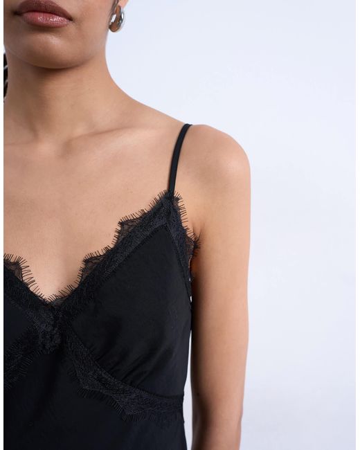 TOPSHOP White – midi-trägerkleid aus cupro