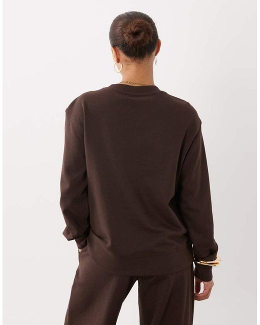 JDY Petite Brown Jersey Sweatshirt Co-ord