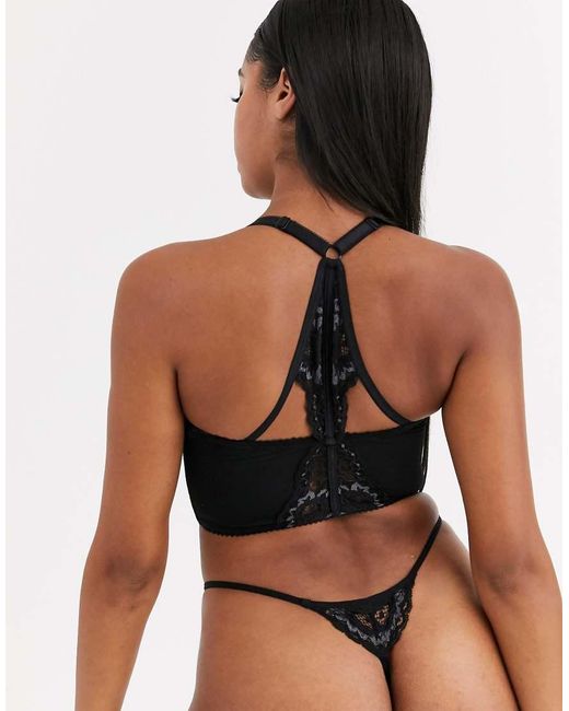 Pour Moi Black Opulence Lace Thong