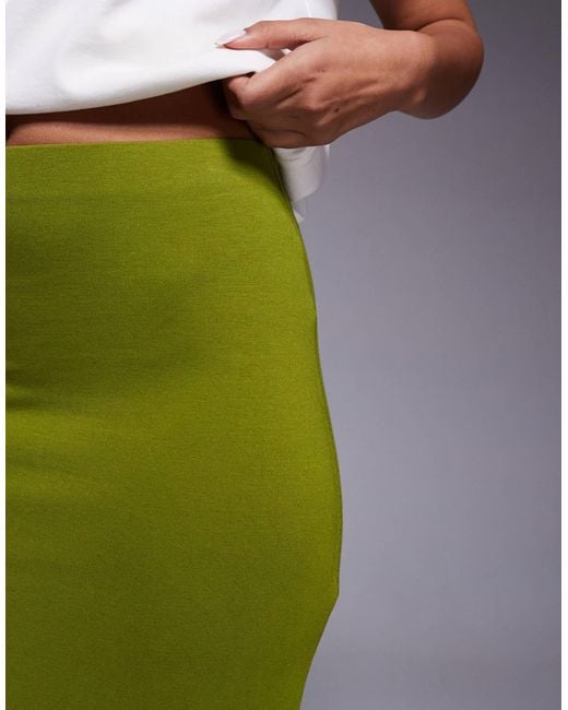 ASOS Green Jersey Column Maxi Skirt