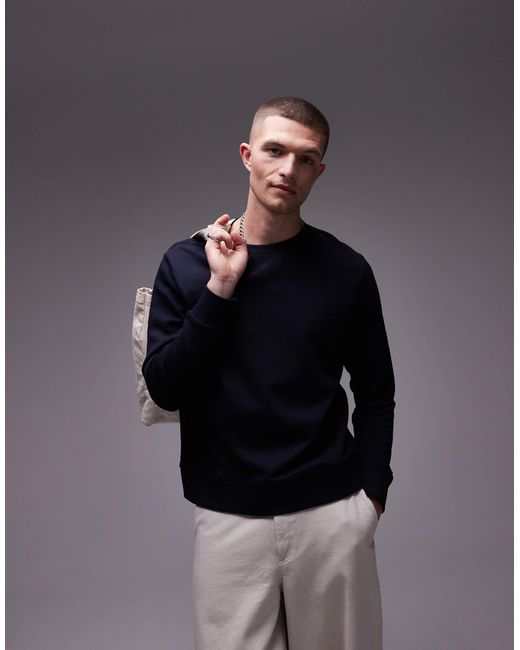 ARKET Blue Terry Jersey Vintage Look Sweatshirt for men