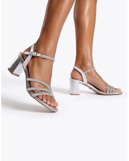 Carvela Kurt Geiger White Motto Block Heeled Sandals