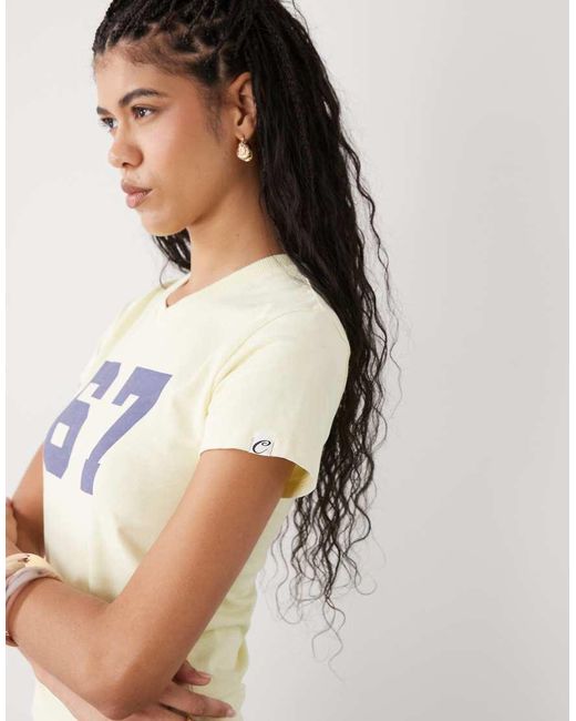 Collusion White Sports V Neck Number Tee