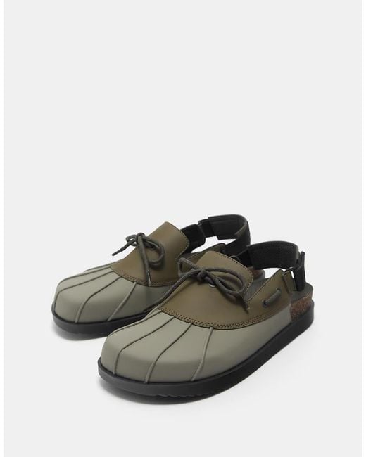 Pull&Bear Slingback-Klompen Met Veters in het Green voor heren