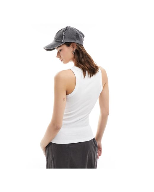 Weekday White Rib Fitted Tank Top