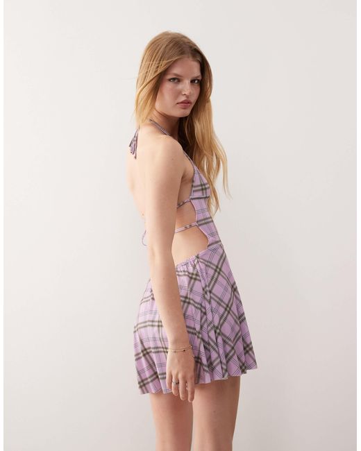 Collusion Pink Check Mini Dress