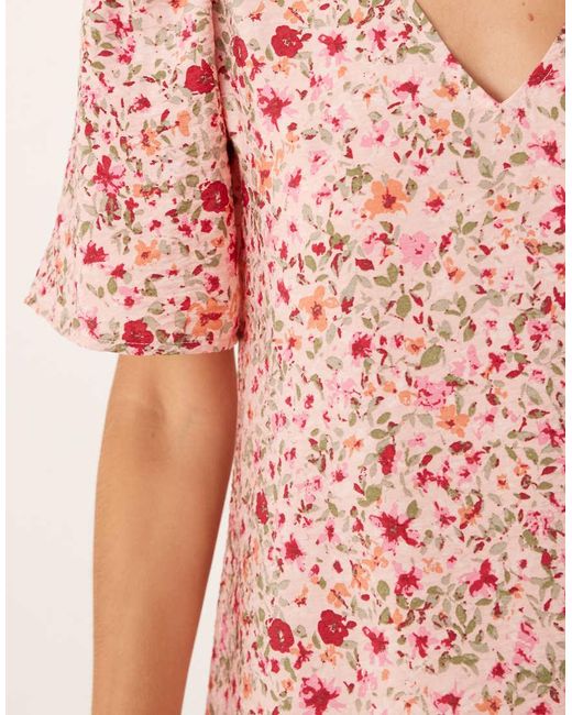 Jdy Mini-Jurk Met Korte Mouwen En Bloemenprint in het Pink