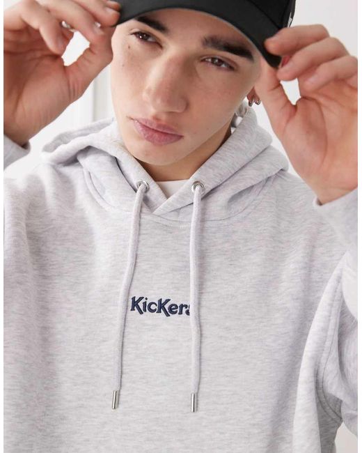 Kickers Gray Oversized Hooded Jumper for men