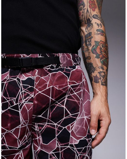 Class v pathfinder - short ceinturé à logo - imprimé bordeaux The North Face pour homme en coloris Red