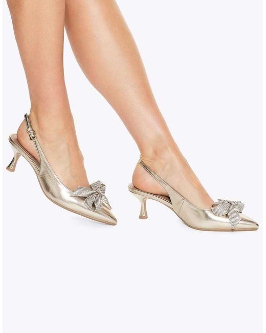 KG by Kurt Geiger White Tilly Bow Gem Heeled Shoes