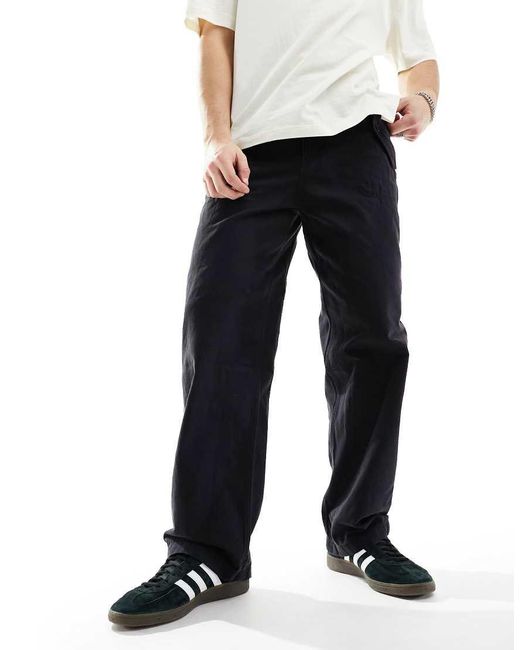 Pantalones Negros Estilo Worker De Corte Holgado Con Detalle De Bolsillo Frej De Weekday de hombre de color Black