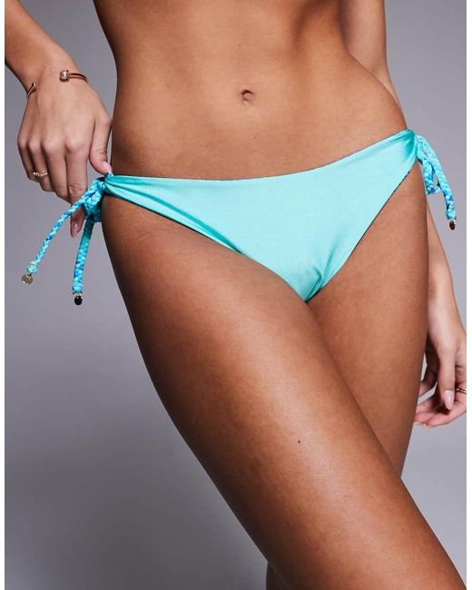 River Island Blue Reversible Orchid Bikini Brief