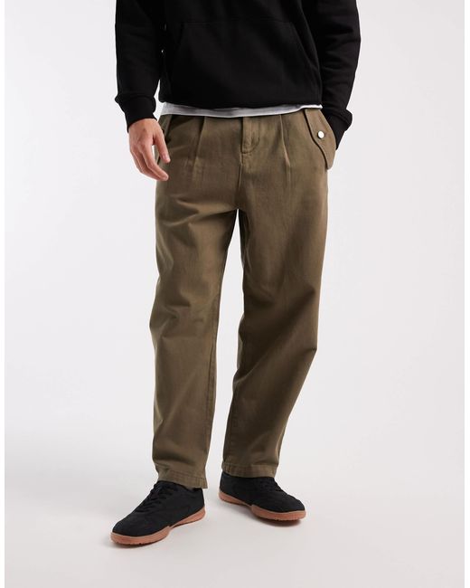 Pantalon fuselé décontracté à poches fantaisie - kaki ASOS pour homme en coloris Black