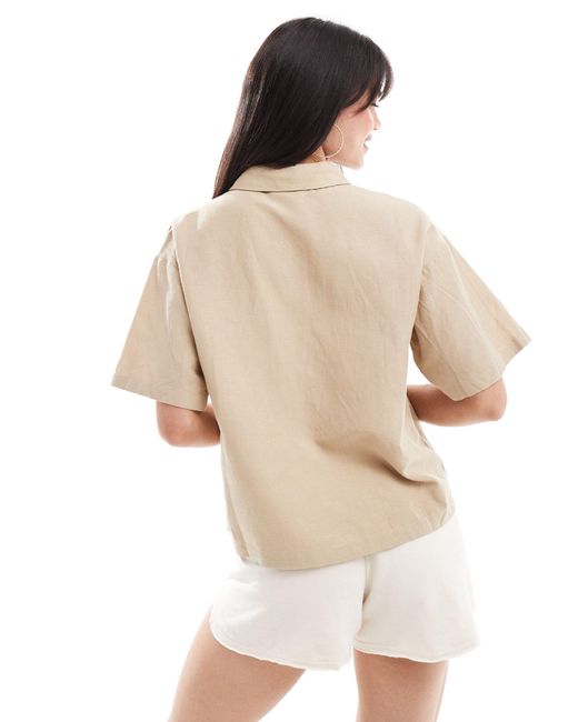 Pieces Natural Linen Touch Boxy Shirt