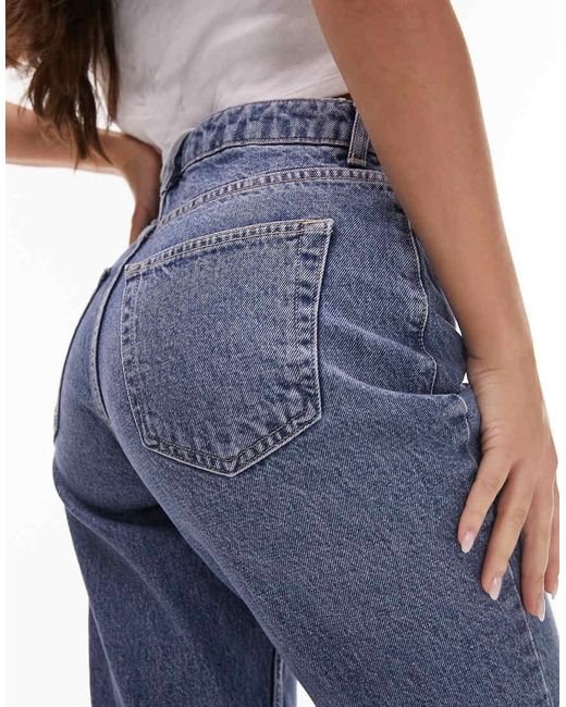 Topshop Hourglass Blue Original Mom High Rise Jeans