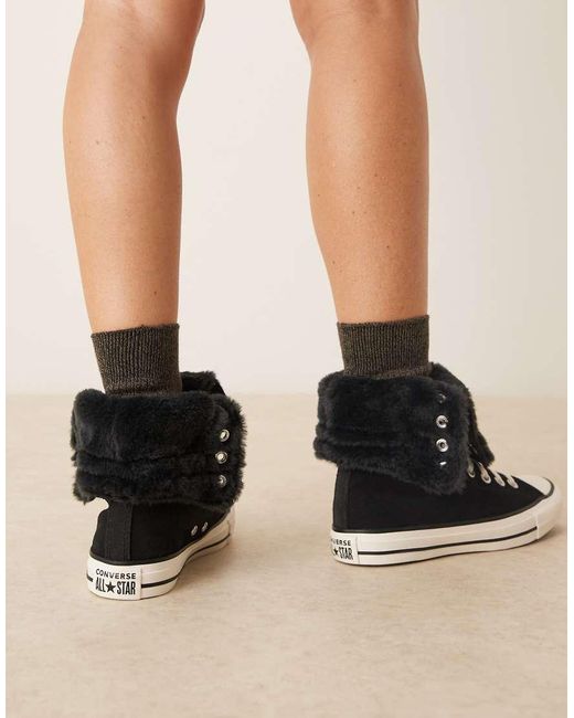 Converse Black Chuck Taylor All Star Fold Over Trainers