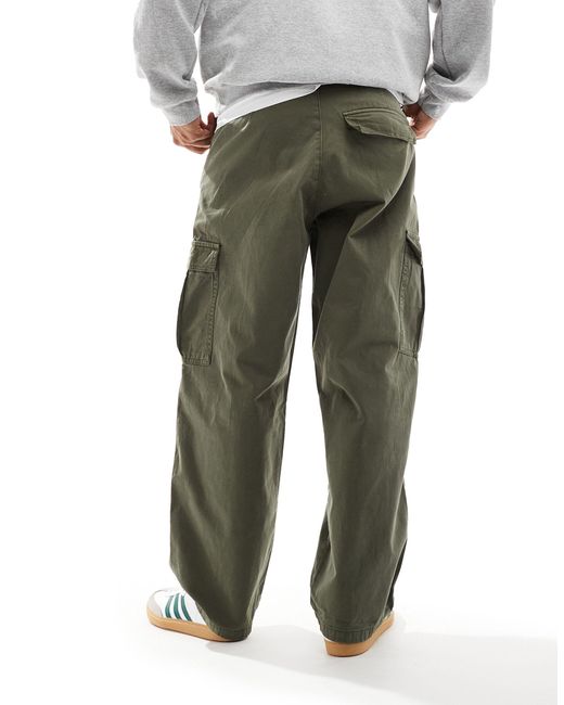 Dr. Denim Green Kobe Cargo baggy Fit Mid Waist Trouser for men