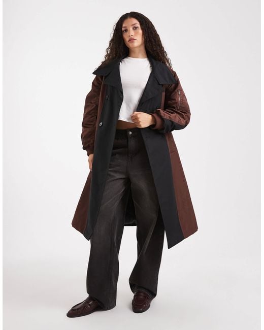 ASOS Black Longline Hybrid Parka Jacket