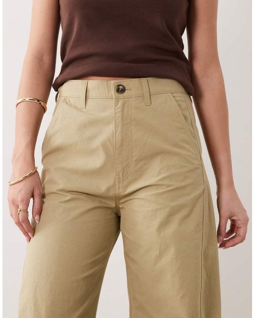 ARKET Natural Barrel Shape Light Cotton Trousers